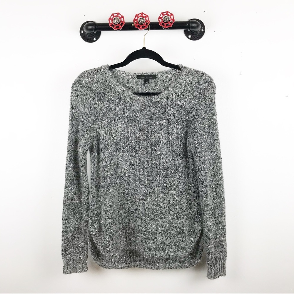 Ann Taylor gray mohair knit sweater